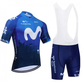 Fietskleding (Fietsshirt + Korte Koersbroek) 2024 Movistar Team - Blauw